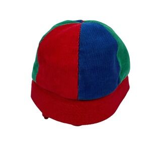 VTG Color block Corduroy Bucket‎ Hat Striped Union Made in USA Adjustable